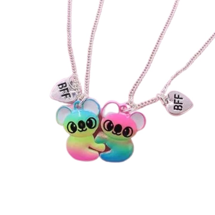 Set de 2 lantisoare, inscriptie Best Friend cu pandantiv Koala BFF