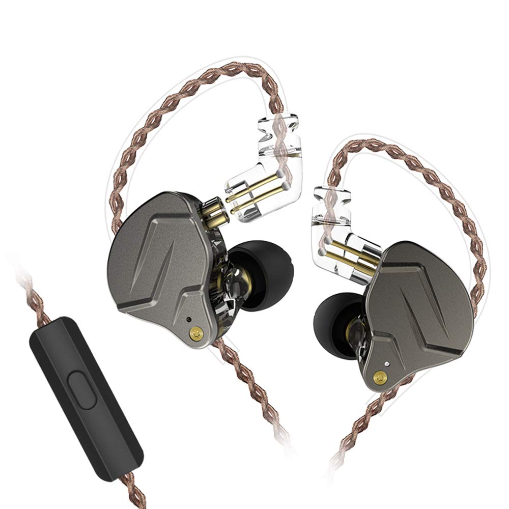 Casti cu fir KZ ZSN Pro ,1DD+1BA Tehnologie hibrida , HIFI Bass, Metal, reducere a zgomotului, Microfon HD, Gri Inchis