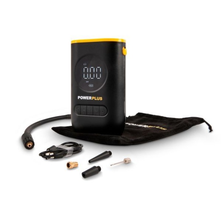 Powerplus akkumulátoros mini kézi kompresszor 8V 10,3bar , USB töltővel