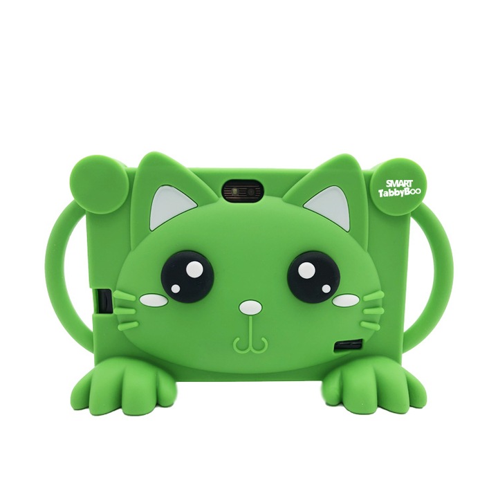 Детски таблет SMART TabbyBoo Kitty 2022, 2GB RAM, Android 10 GoFast, Wi-Fi, зелено