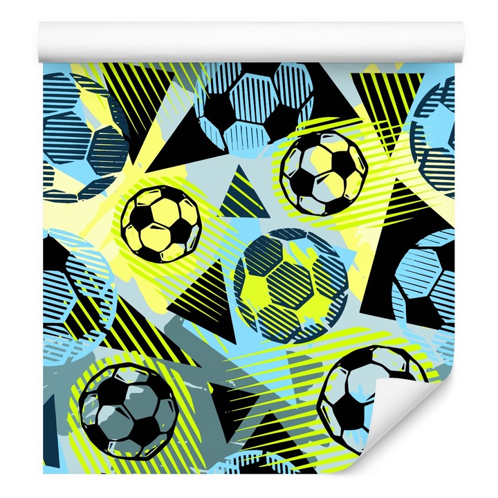Tapet pentru Tineri Fotbal Colorat Sport 53cm x 10m Vlies, Minge