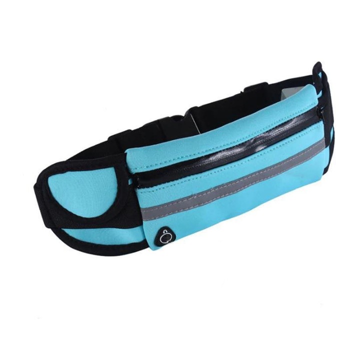 G-Tech sporttáska, állítható, hellyel a fejhallgatónak/vizespalacknak/telefonnak/kulcstartónak, vízálló, világoskék