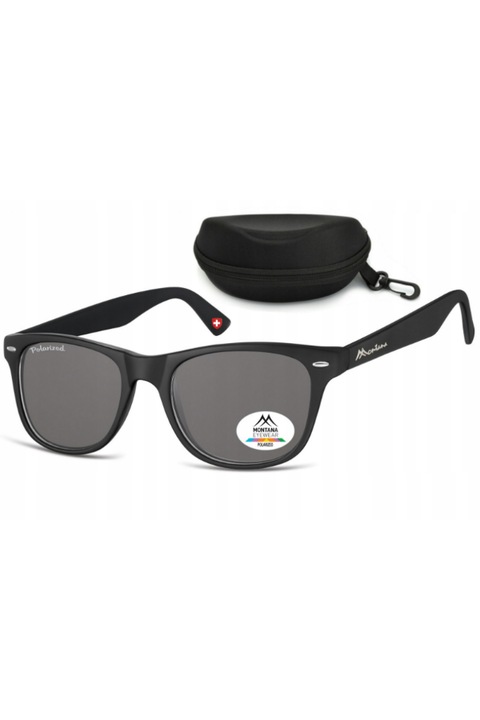 Ochelari de soare unisex, Montana, Polarizati, UV 400, Negru, Marime Universala