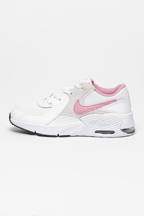 Nike, Спортни обувки Air Max Excee с кожа, Бял, Розов, 28 EU