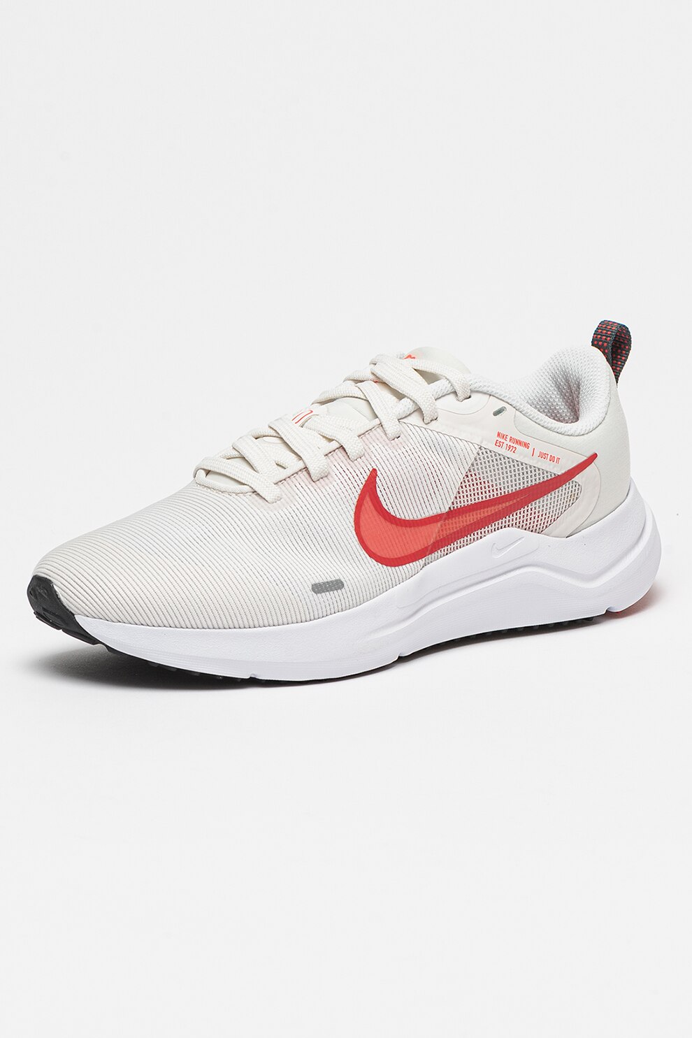 Nike, Обувки Downshifter 12 за бягане с лого, Червен, Бял, 9.5 eMAG.bg