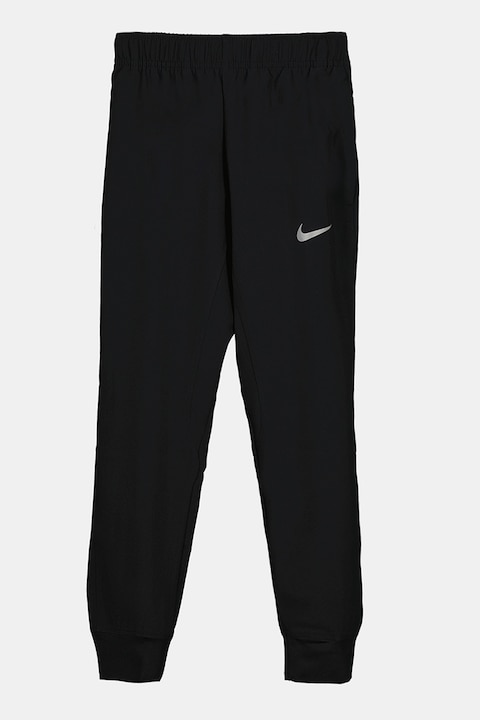 Nike, Фитнес панталон Dri-FIT с лого, Черен