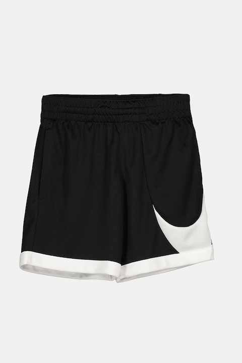 Nike, Баскетболен къс панталон с Dri-Fit и еластична талия, Бял/Черен