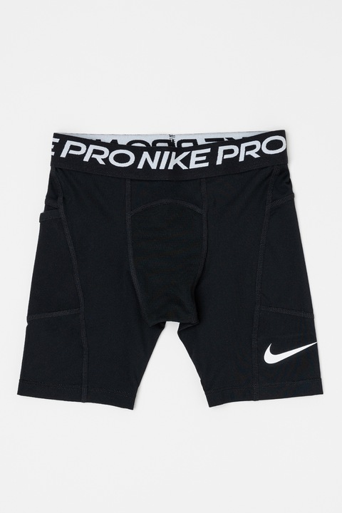 Nike, Фитнес къс клин Pro с Dri-Fit, Бял/Черен, 128-137 CM