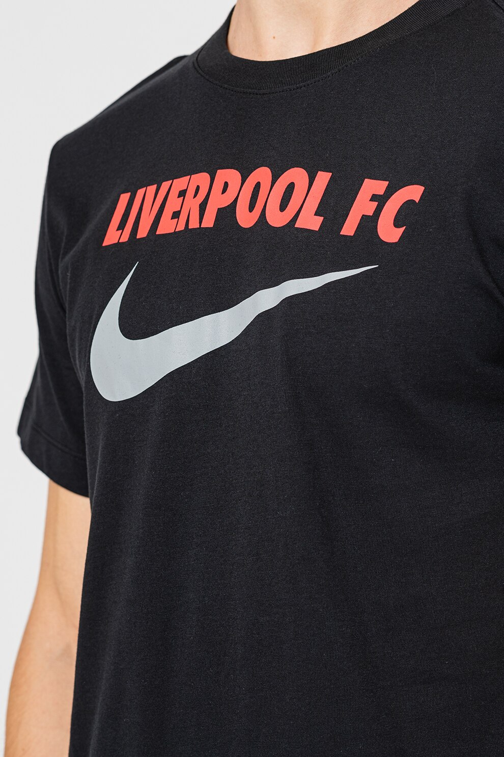 Nike, Футболна тениска Liverpool Swoosh Away с лого, Черен, M