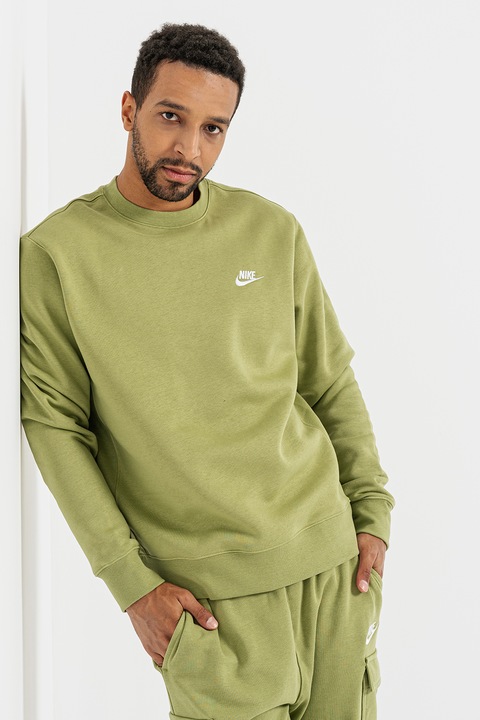 Nike, Bluza de trening cu decolteu la baza gatului Sportswear, Verde sparanghel