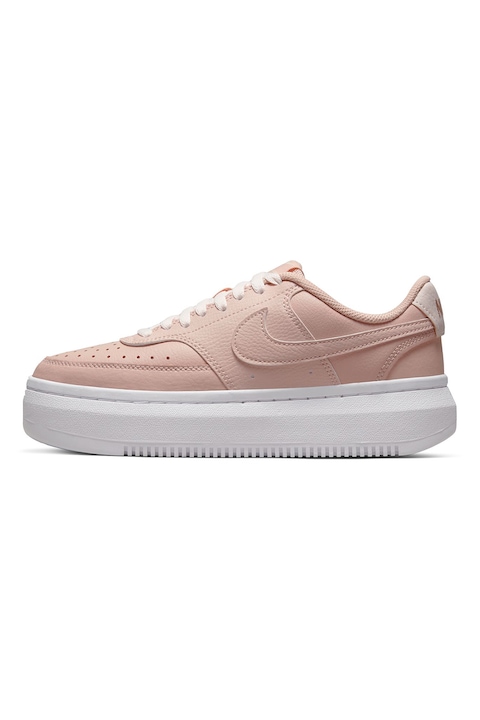 Nike, Спортни обувки Court Vision Alta от кожа и еко кожа, Розова сьомга