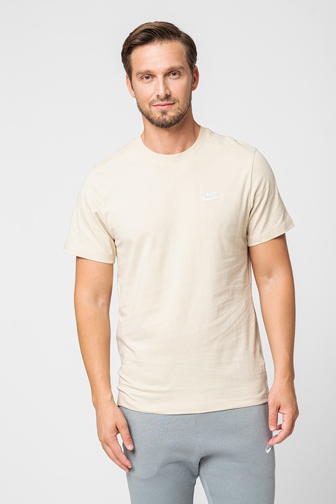 Nike, Тениска Sportswear Club с овално деколте, Зелен