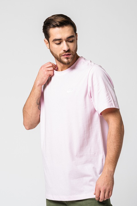 Nike, Памучна тениска Sportswear Club, Бледо розово, S