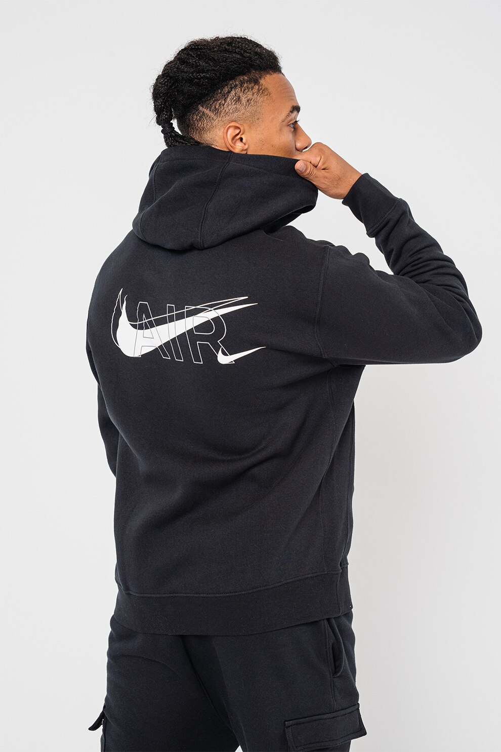 Nike, Худи Pro Air с джоб кенгуру, Черен, XL - eMAG.bg