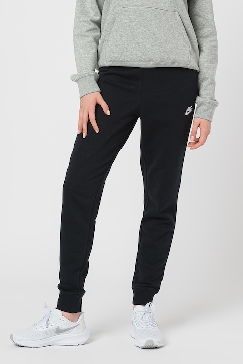 Nike, Спортен панталон Club с лого, Бял/Черен