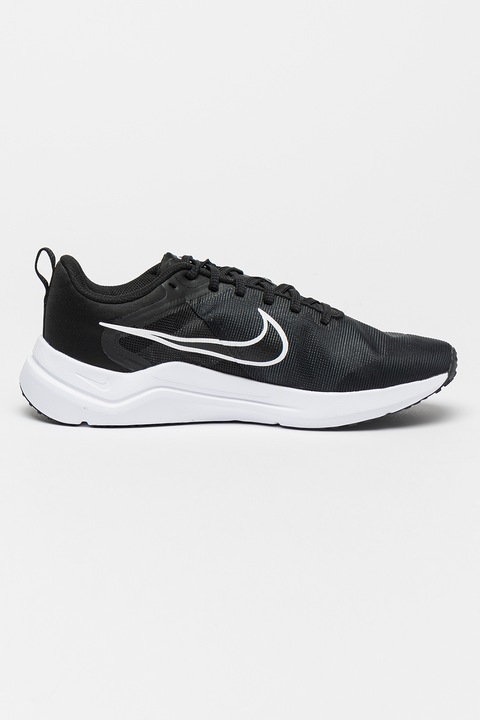 Nike, Pantofi cu logo pentru alergare Downshifter 12, Alb, Negru, 9.5