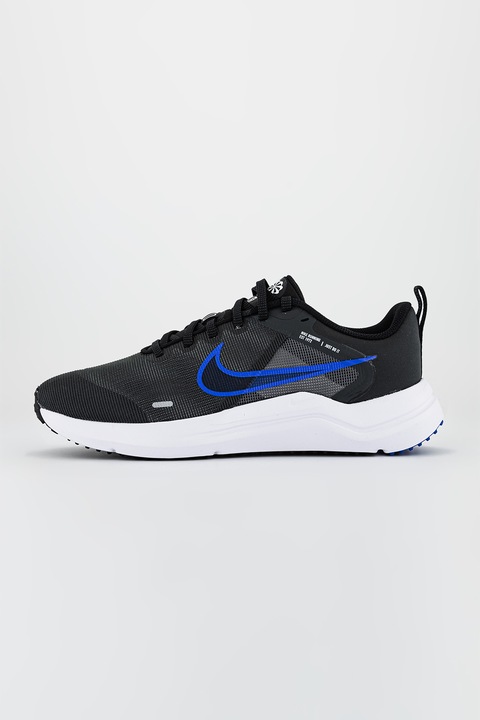 Nike, Pantofi cu logo pentru alergare Downshifter 12, Albastru/Negru