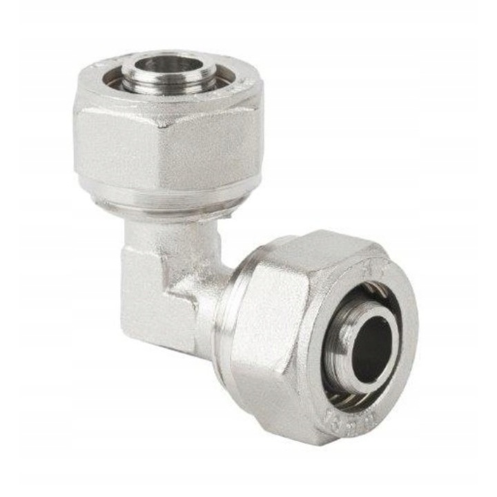 Szerelő könyök, Sárgaréz, 25mm, Ezüst