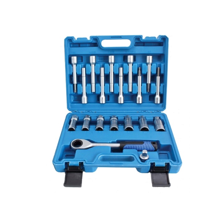 Trusa chei pentru reparare si inlocuire amortizoare, 18 piese Satra