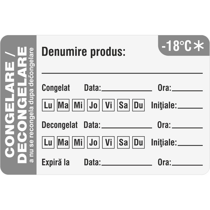 Etichete personalizate, PRODUSE CONGELATE, 75x50 mm, 1000 buc/rola