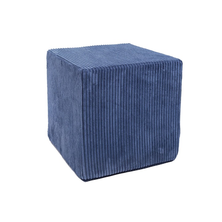 Fotoliu puf Cube, 40x40, Velur, Blue