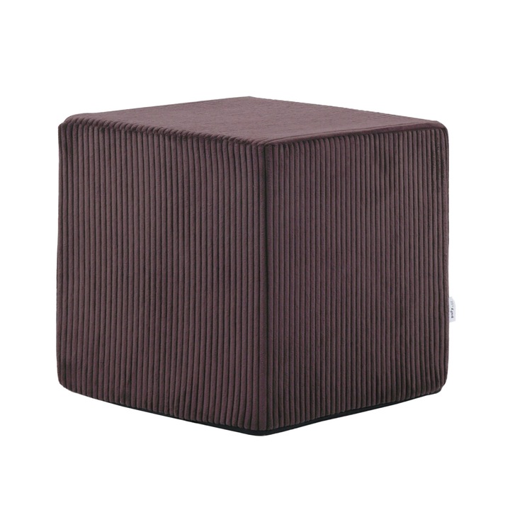 Fotoliu puf Cube, 40x40, Velur, Dark brown