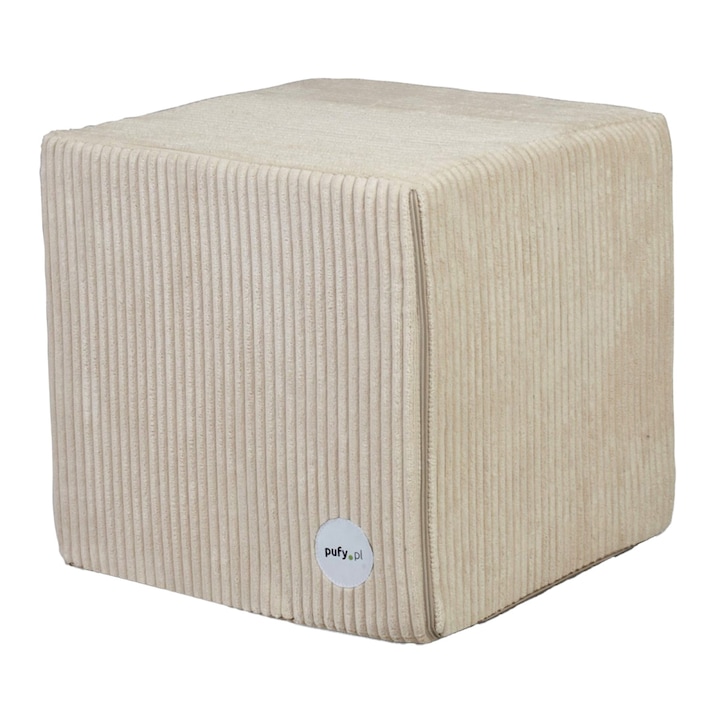 Fotoliu puf Cube, 40x40, Velur, Cream