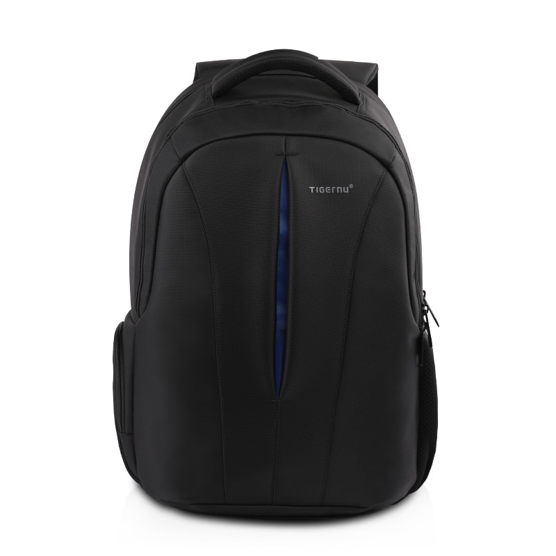Rucsac laptop 15.6", casual, impermeabil, cu buzunar antifurt, Tigernu, 48x33x15 cm, Negru/Albastru