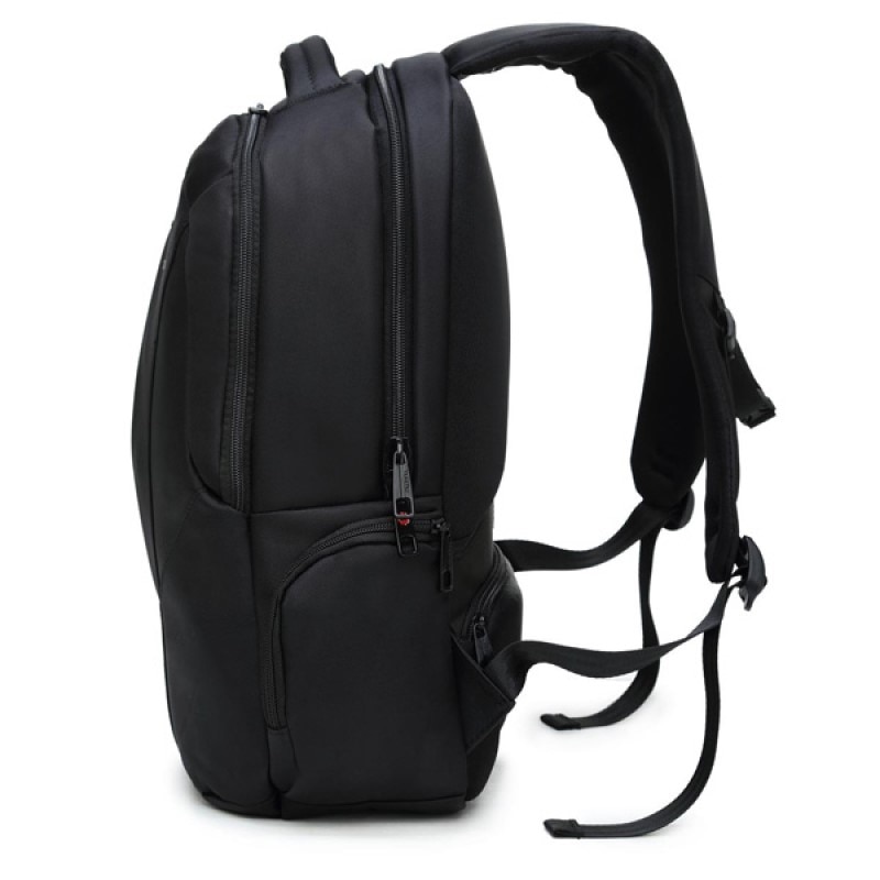 Rucsac laptop 15.6", casual, impermeabil, cu buzunar antifurt, Tigernu, 48x33x15 cm, Negru/Albastru