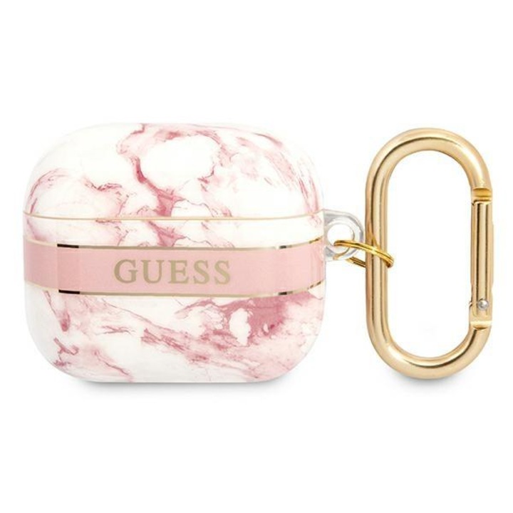 Калъф Guess GUA3HCHMAP Marble Strap, съвместим с Apple AirPods 3 Pink