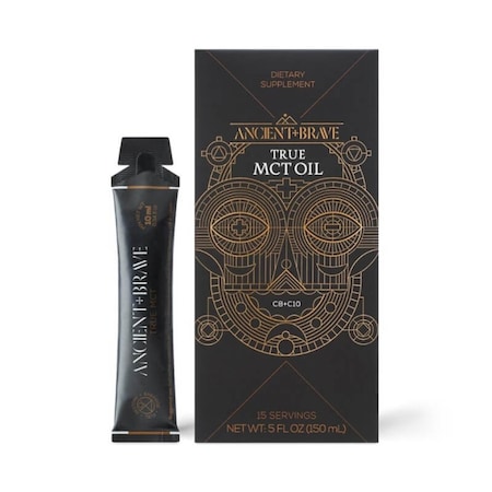 Ulei MCT, True MCT Oil, Ancient and Brave, 100% ulei de cocos, suport cognitiv, 15 plicuri x 10 ml