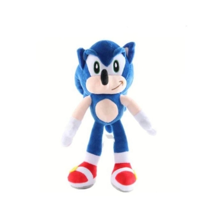 Jucarie de plus, Sonic, ventuza, albastru, 28 cm