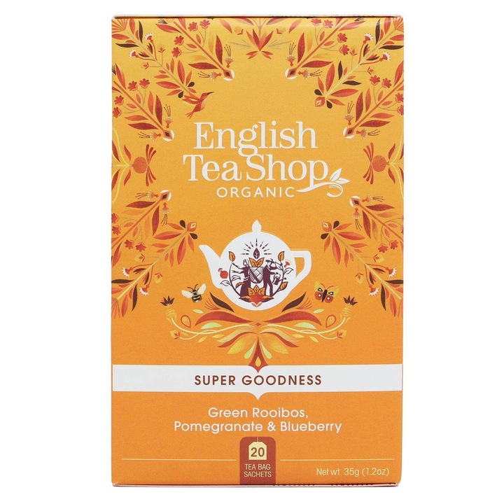Rooibos zöld tea, gránátalma és áfonya, bio, 20 tasak, 35 g