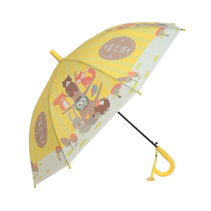Automata gyerek esernyő PAMI címkével, U-621-345, 50 cm, 8 küllős, 50 cm, Sárga