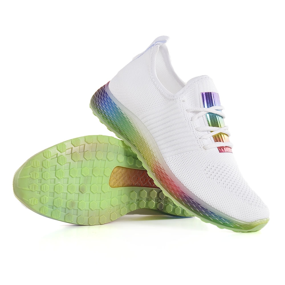 To interact Thicken Third Pantofi Sport De Dama Rainbow, Alb Cu Fosforescent, 37 EU - eMAG.ro
