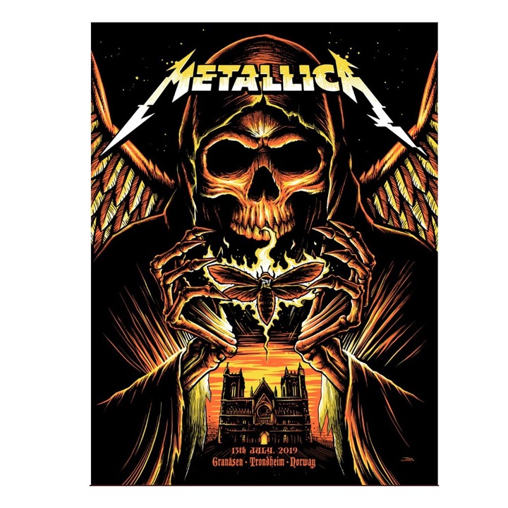 Dekoratív fém fémlemez 20x30 - Metallica Trondheim Norway Poster Artist Edition 2019