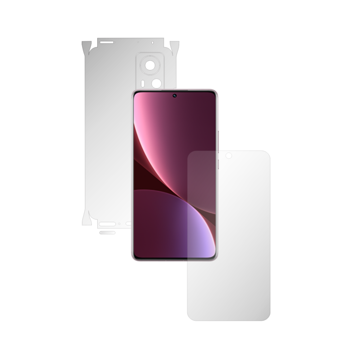 iSkinz Фолио за цялото тяло за Xiaomi 12 Pro - Invisible Skinz Matte, 360 Cut, Anti-Fingerprint, Anti-Reflective Matte Silicone for Screen, Back and Side Cover, Transparent Adhesive Skin