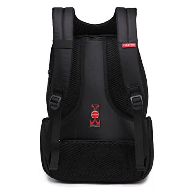 Rucsac laptop 15.6" smart casual, impermeabil, cu orificiu pentru cabluri audio, Tigernu, 49x33x17 cm, Negru
