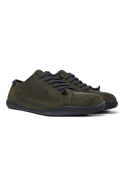 Camper, Pantofi din piele nabuc Peu Cami 1007, Verde inchis, 44