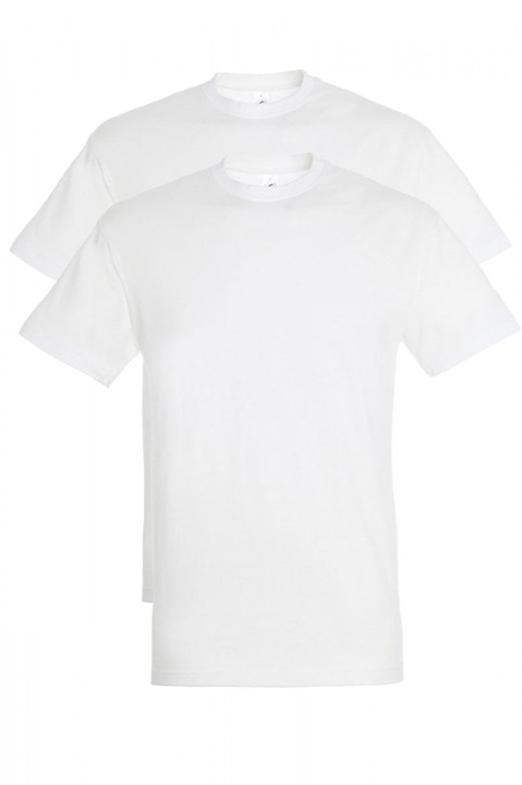 Комплект от 2 мъжки обикновени тениски Sols, Бял