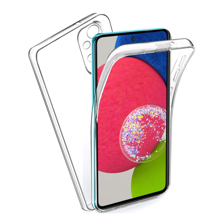 Двоен Силиконов Калъф за Samsung Galaxy A53 5G, 360°, Прозрачен
