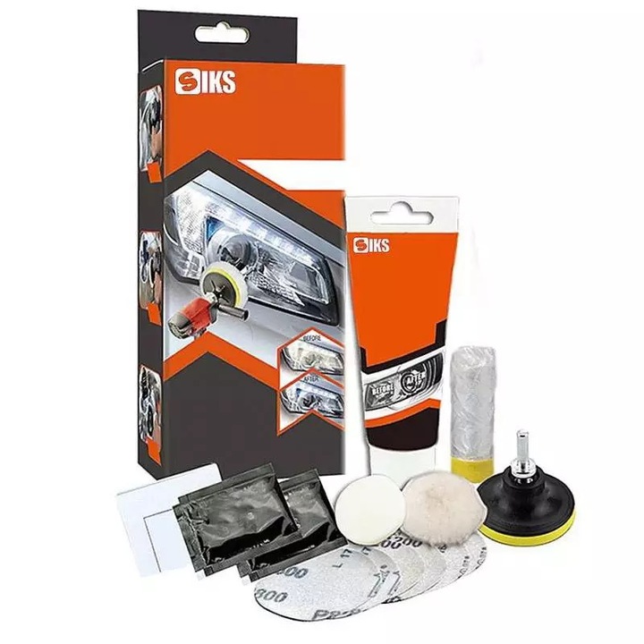 Kit Auto SIKS Complet Pentru Restaurare, HG008, Polisare Faruri, Pentru Claritatea Farurilor
