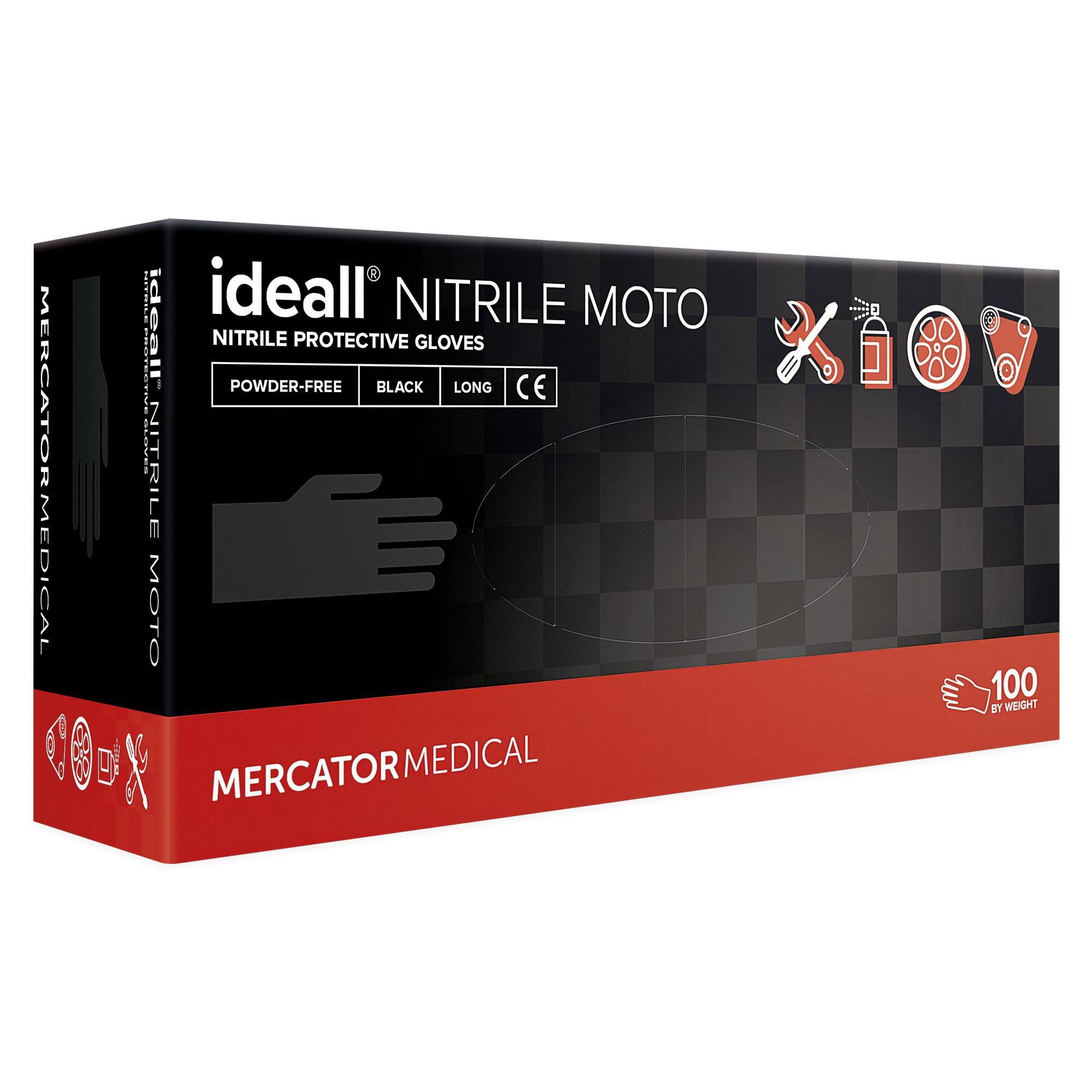 Set 100 bucati Manusi Ideall Nitrile Moto, Nitril, texturate