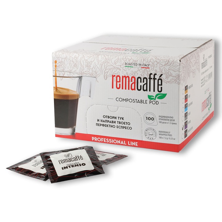 Кафе дози REMACAFFE Intenso, E.S.E. Pod, 100 броя