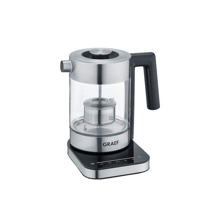 Електрическа кана с инфузер, Graef - WK350, черна/сребриста