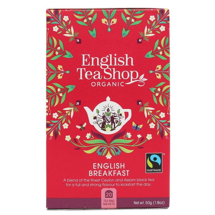 Amestec ceai negru Ceylon, English Breakfast, 20 pliculete, 50 g
