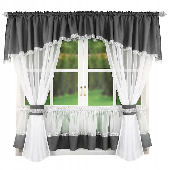 Перде Larisa, Тъмносив, 400x160 см