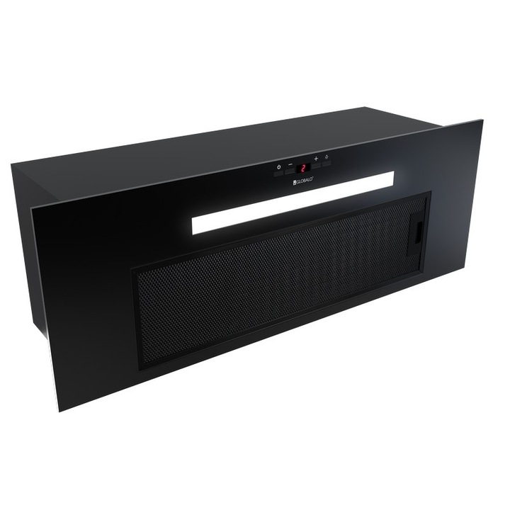 Абсорбатор за вграждане Globalo Agendero 80.2 Черен. Енергиен клас B, широчина 80, електронно управление с Soft-Touch бутони с LED дисплей, диапазон на скоростта: 3 + boost, капацитет макс. 565 кв.м