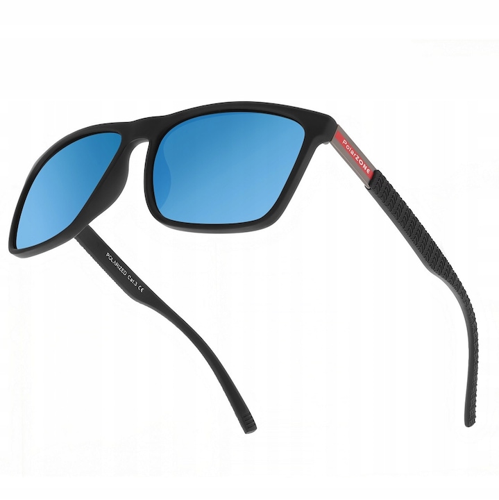 Ochelari de soare barbatesti polarizati tip oglinda BLACK/BLUE