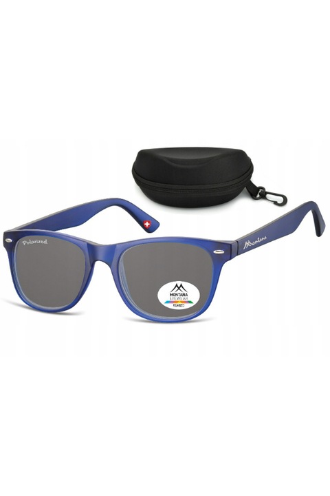 Ochelari de soare, Montana, Unisex, Polarizati, Albastru/Negru, Marime Universala